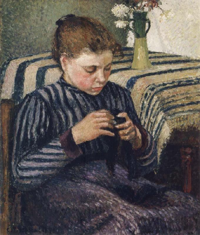 Camille Pissarro Woman sewing oil painting image